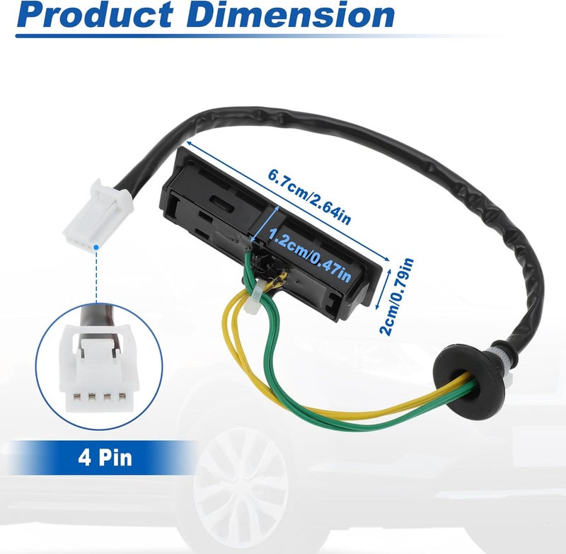 SWITCHRISE Tailgate Trunk Switch for Nissan Rogue 2014 2015 2016 2017 2018 2019 2020 Rear Door Trunk Lid Release Open Switch Button Replace No.25380-4BA1A - Image 4